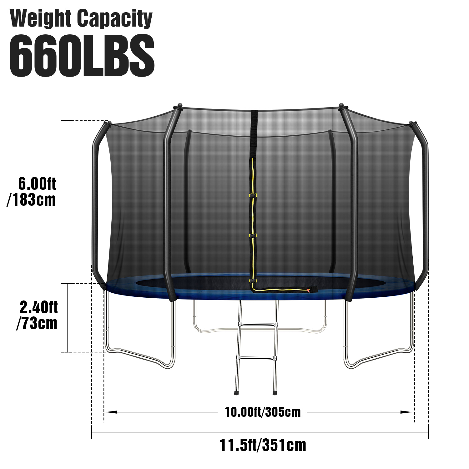 Applicable Scene AJUNION 10ft Trampoline for Kids Jumping in Park or Kindergarten