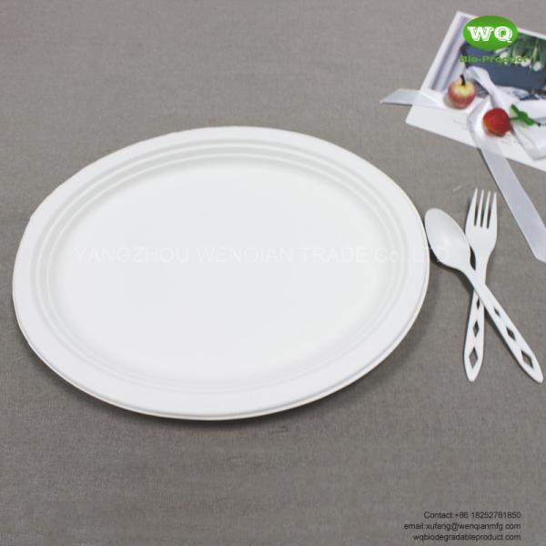 Buy cheap 10/12 Inch biodegradable sugarcane Oval Plate-Wholesale Water-proof bagasse plate-Natural friendly pulp tableware from wholesalers