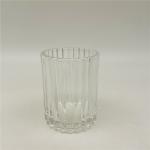 Home Decoration Glass Bathroom Accessories Set With Vertical Stripe