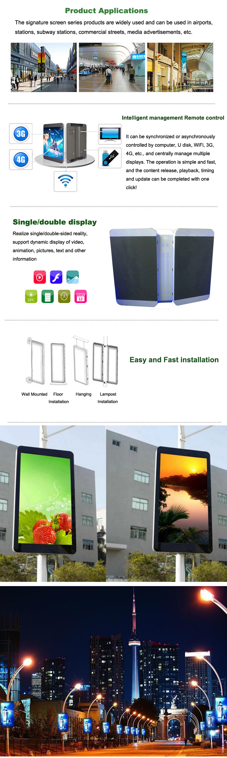 P10 P8 Smd Outdoor Led Display For Video Wifi 3g Intelligent Centralized Management