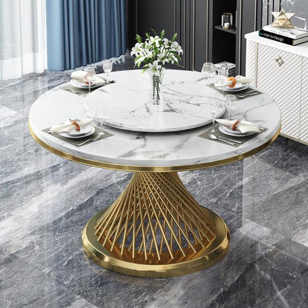 Buy cheap Stainless Steel 6 Seater Circle Dining Table Set OEM ODM from wholesalers