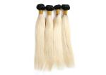 1B Blonde 613 Color Brazilian Hair Weft Ombre Color Human Virgin Hair Weave 12"