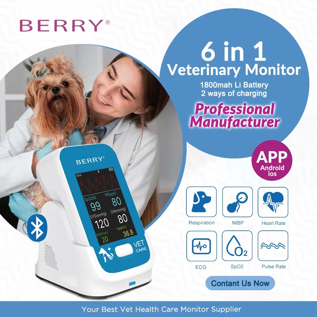 AM6200 Veterinary Monitor BLE5.0 Berry Smart Health App 3.7V Lithium Battery
