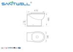 Thin Seat Cover UF Rimless Wall Hung Wc Toilet , Eastern Europe Toilet