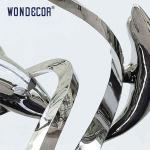 Large outdoor metal art abstract marine animal dolphin and ribbon stainless