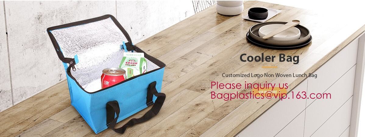 Insulated Thermal Non Woven Aluminum Foil Cooler Bag For Frozen Food,Reusable Insulated Aluminum Foil Thermal Lunch Cool