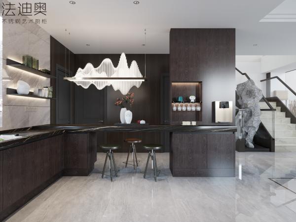 Buy cheap Luxe Espresso Wood Grain Stainless Steel Cabinets For Timeless Kitchen Elegance from wholesalers