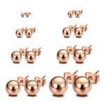 Wholesale New 316L Surgical Stainless Steel Round Ball Stud Earrings Assorted