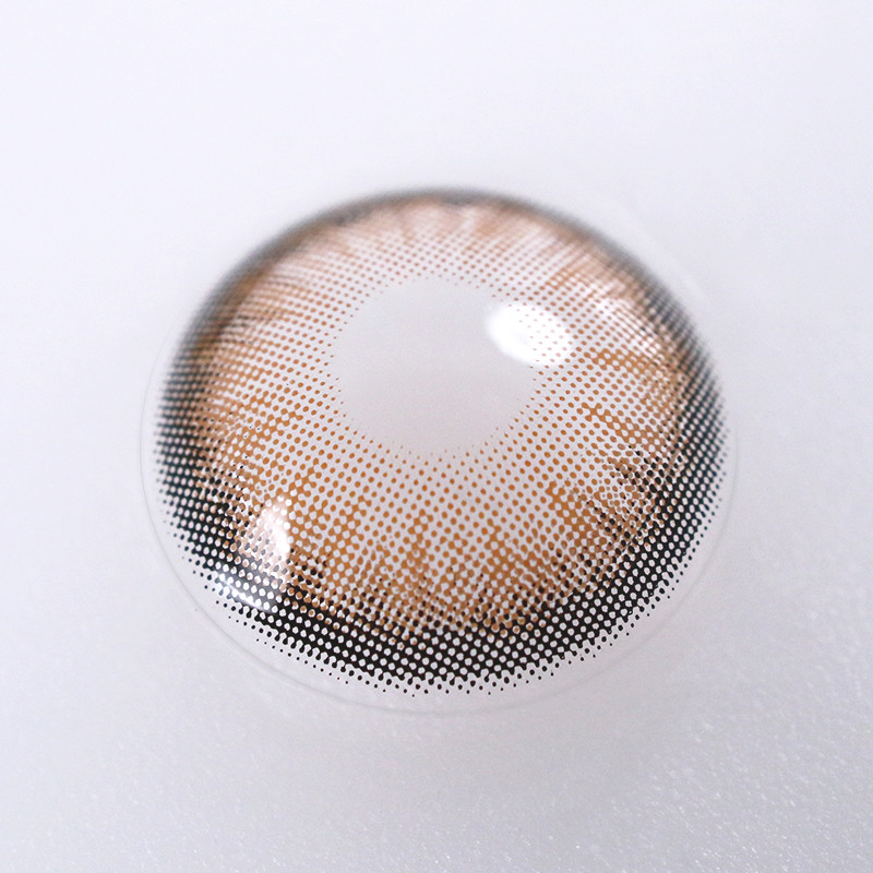 Zero Prescription Colored Hazel Honey Brown Contact Lens For Dark Eyes