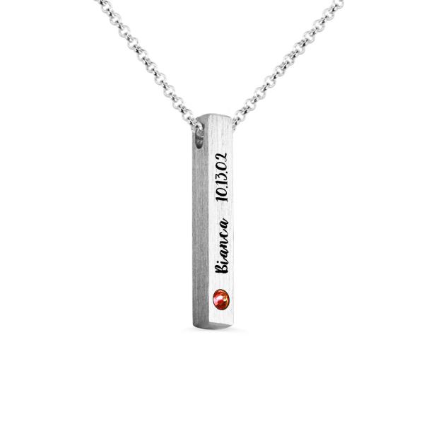 Buy cheap 4x4x30mm 0.46oz Custom Silver Necklaces Silver Rectangle Pendant Necklace SGS from wholesalers