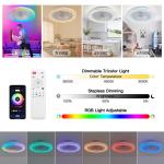 72W Super Bright APP LED Smart Ceiling Fan Light For Bedroom Apartment Villa