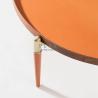 Buy cheap Round Metal Leg Italian Design Leather Modern Coffee Table from wholesalers
