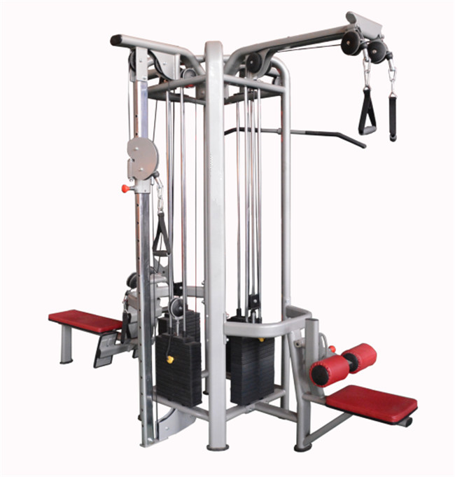 Commercial Gym Equipment Adjustable Pulley 4-Station Strength Training Cable Crossover