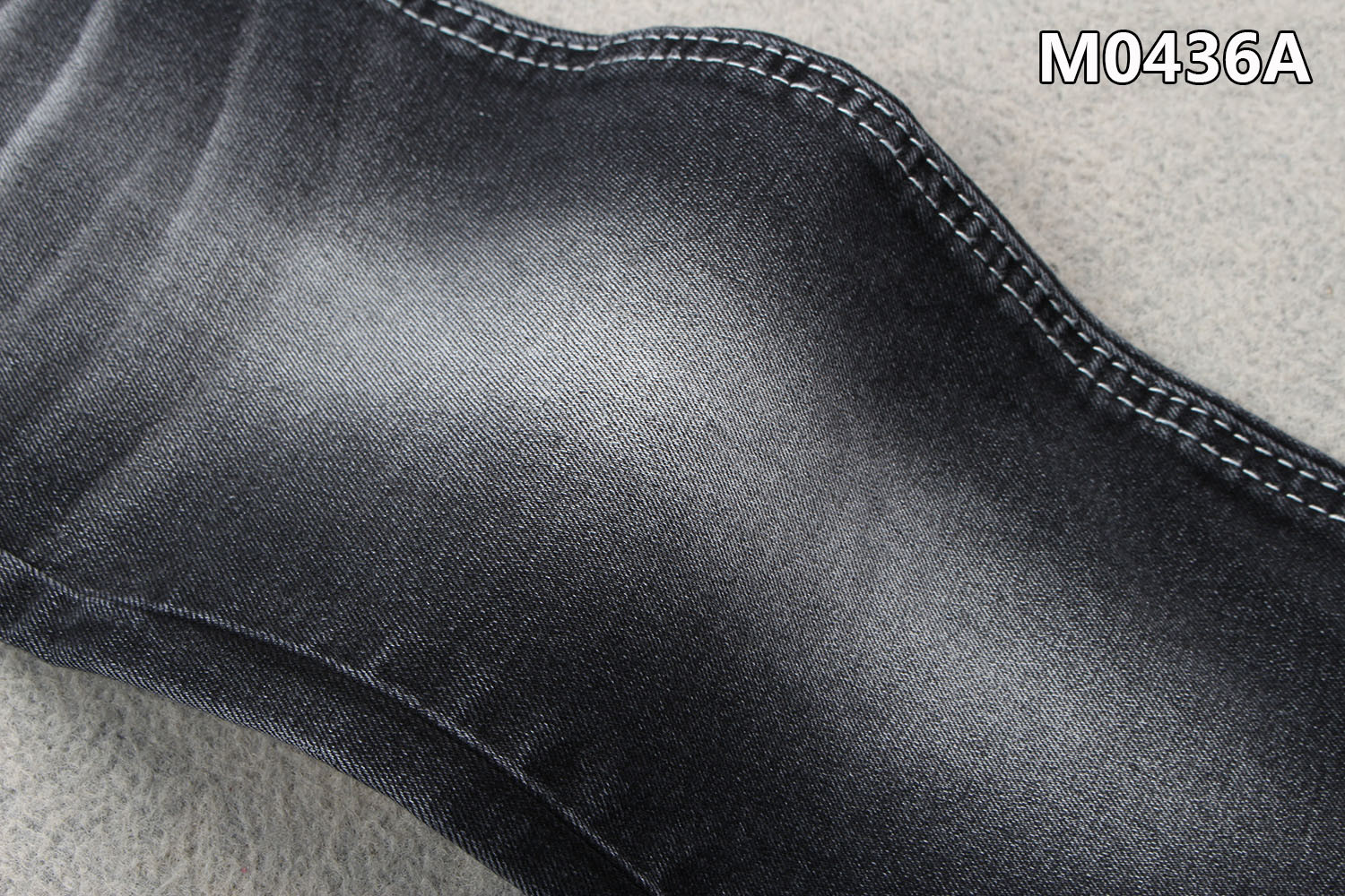 Black Color Sanforizing 10OZ Stretch Denim Fabric For Jeans