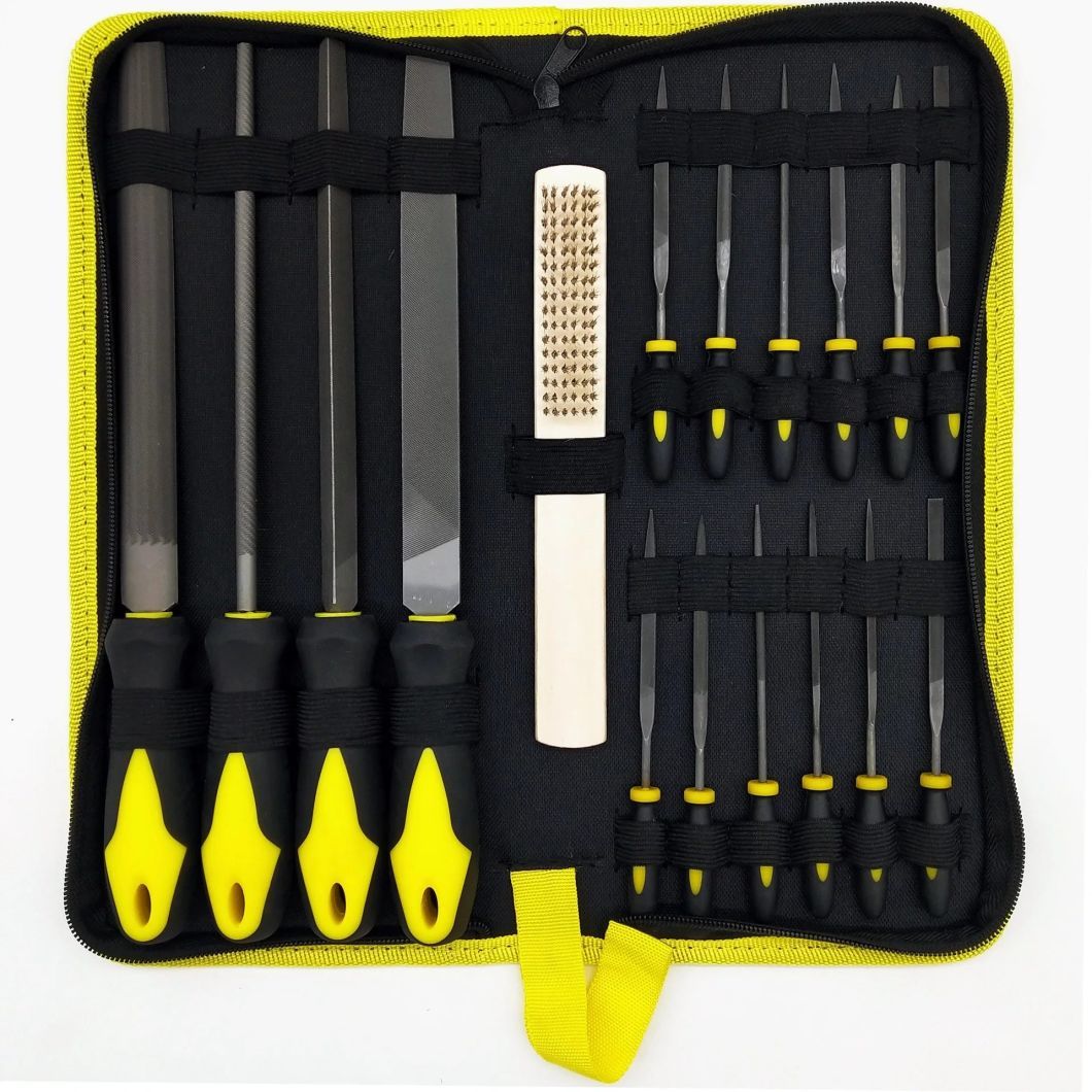 19PCS High-Carbon Steel File Set with Metal Flat File/Round File/Triangle File