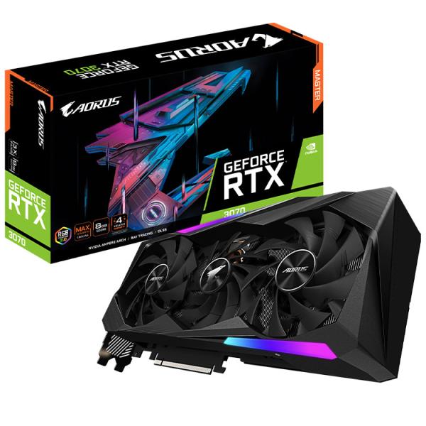 Buy cheap 7680x4320 GPU Graphic Card 2300g GIGABYTE AORUS RTX 3070 MASTER 8G Support OverClock from wholesalers
