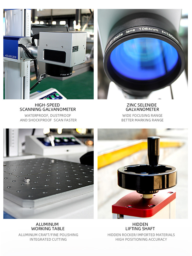 Full Closed Cabinet Fiber Laser Marking Machine For Hardware Tools / Kitchen Knives / Bottles
