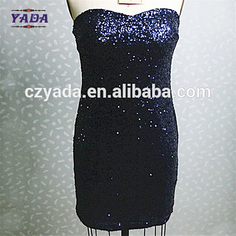 Latest sexy plus size club sequins fashion lady plain women office dress for sale