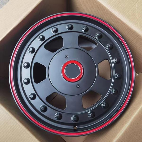 Buy cheap custom wheelsl matte black 4 wheel off road Better driving experience 16 17 18 beadlock wheels for sports car from wholesalers
