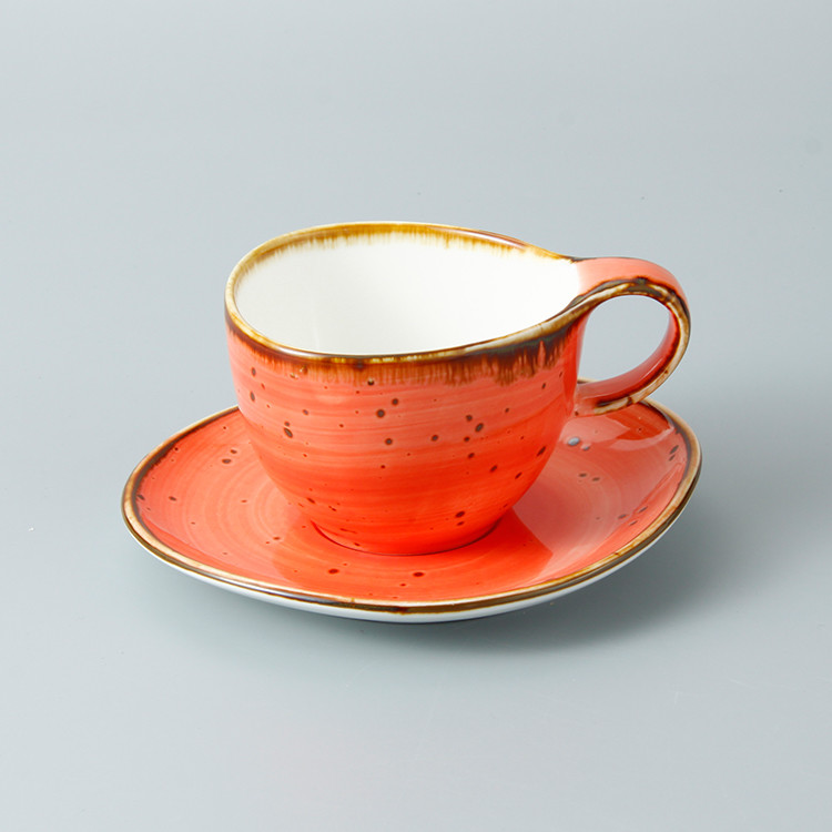 Color Glazed 20pcs Orange Dinner Set For Party Events