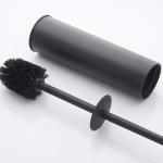 Black Toilet Brush And Holder Long Handle Steel Scrubber Sanitary Ware