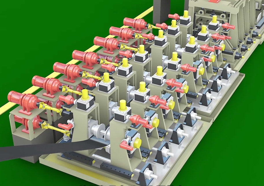 Floor Mounted Tube Rolling Machine Customized Weight Plc Control System
