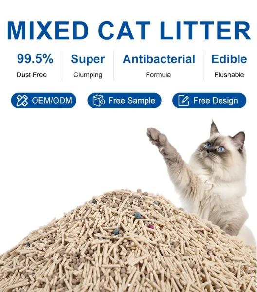 Buy cheap Original Mixed Cat Litter OEM ODM Bentonite And Tofu Cat Sand Litter Low Dust from wholesalers