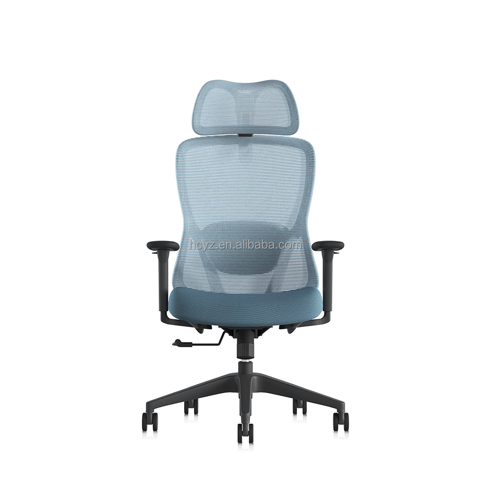 3 Levels Locking-Tilt Mechanism Adjustable Headrest Executive Office Chair for Staff