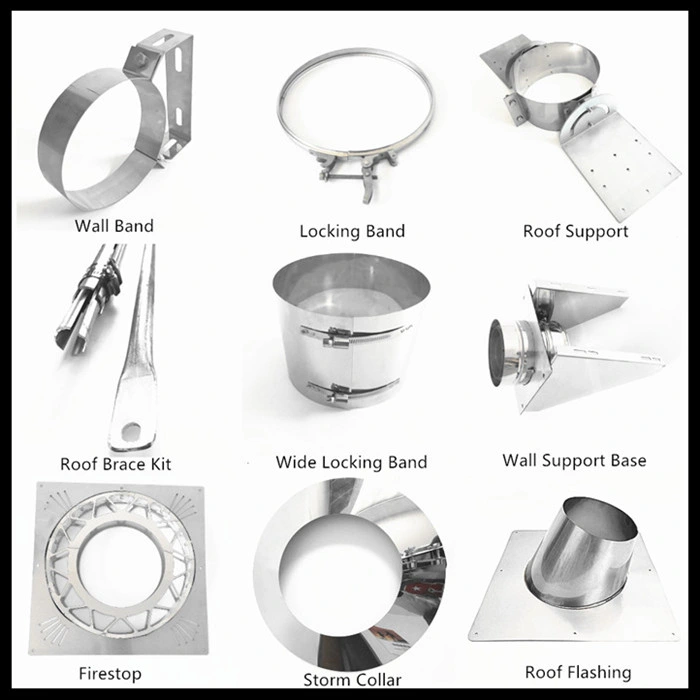 Double Wall Stainless Steel Stove Chimney Flue Pipes System with Spigot Lock System