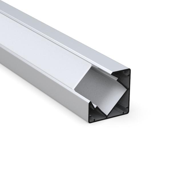 Buy cheap Milky Corner LED Channel , Aluminum corner mount LED strip 18mm x 18mm from wholesalers