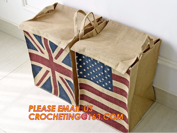 Jute material small toy storage basket,Printing set of 3 Jute storage basket ,storage bin , laundry basket bin bagease