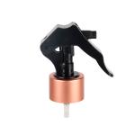 24/410 Black Plastic Mini Fine Mist Trigger Sprayer Rose Gold Aluminum Capped