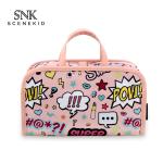 Pink Cute Full Cartoon Pattern Polyester Cosmetic Toiletry Bag