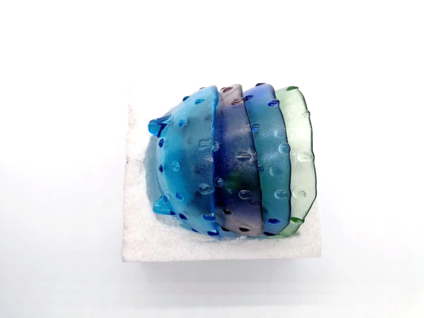 Multi Color Handmade Glass Fruit Bowl For Kitchen