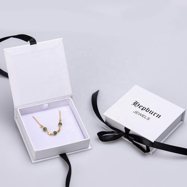 Buy cheap Paperboard Packaging Gift Box Set 157g Necklace Bracelet Jewelry With Ribbon Closure from wholesalers