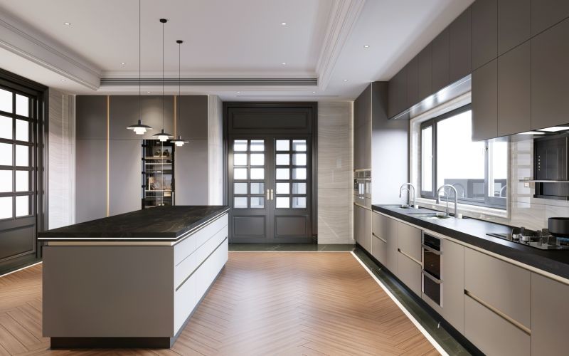 Ultima Edge Cold Metal Industrial Style Kitchen Cabinets With Dual Space Design