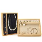 Solid Wooden Multi-Function Jewelry Display Holder Tray for Ring Pendant Ear