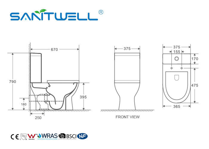 SW-2003A Ceramic Floor Standing Toilet Rimless Washdown Dual Flush System