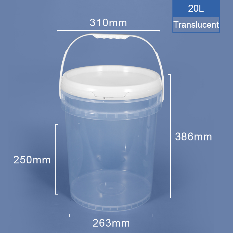 Food Grade 5 Gallon Plastic PP Round Pail Paint Buckets with Lids and Iron Handle
