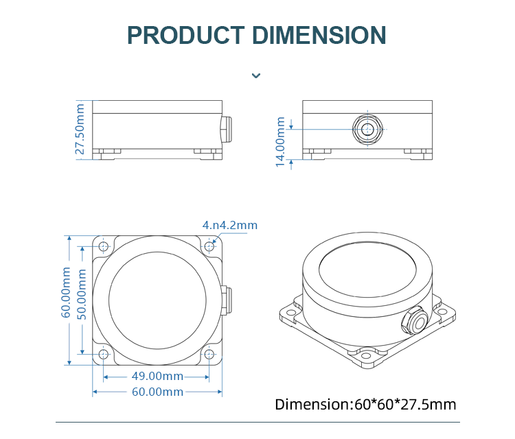 CAN2.0A 3D Digital Compass TL740D 3 Axis Accelerometer Gyroscope Function