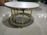 Gilt 80cm 43cm Round Wrought Iron Coffee Table