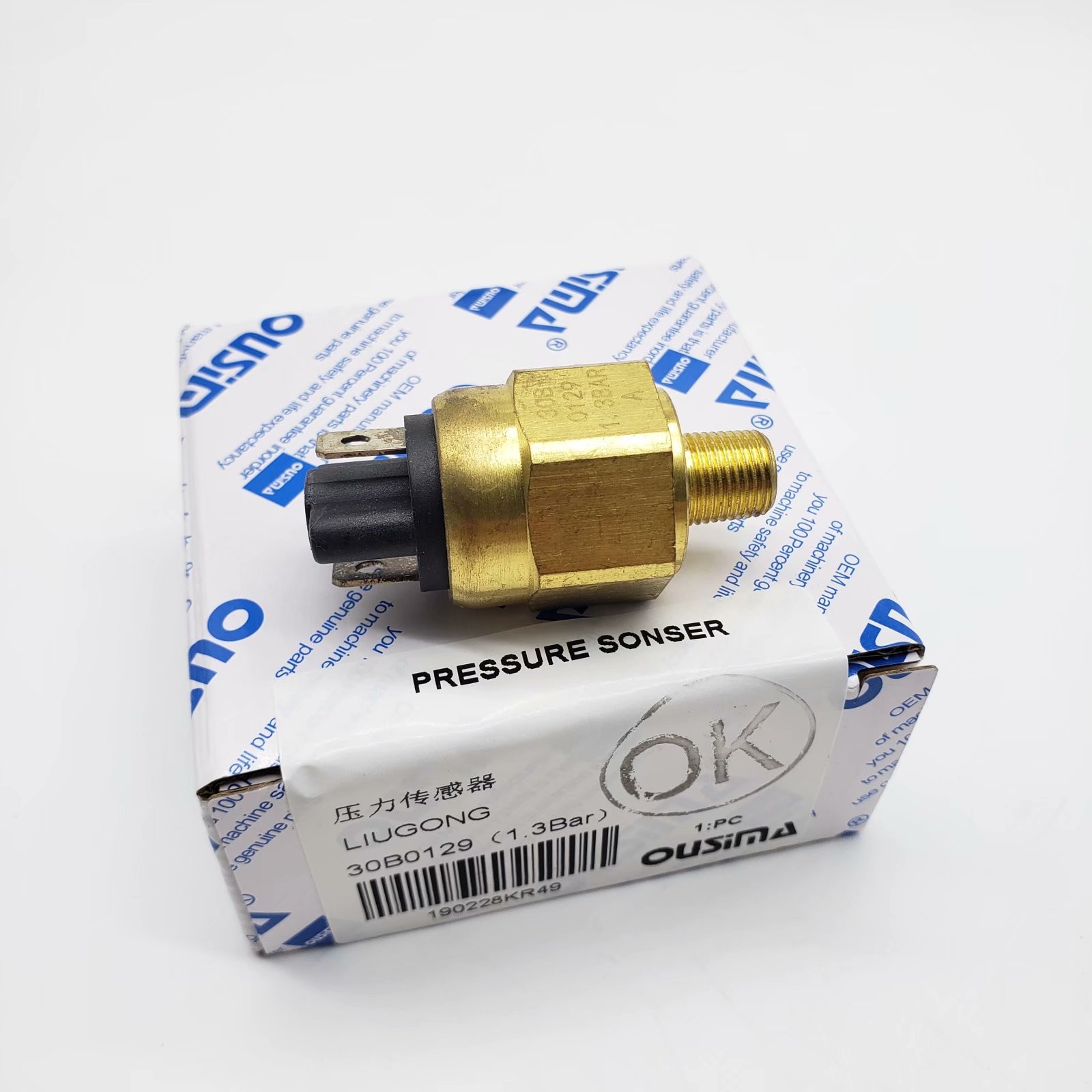 OUSIMA 30B0129 Pressure Sensor For LIUGONG Excavator Part 30b0129(1.3 Bar)