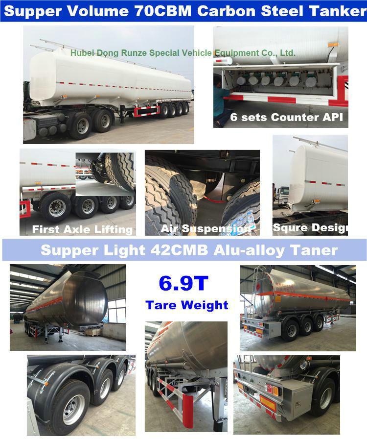Carbon Steel Diesel Fuel Transfer Semi Trailer With 2 Axle 3 Axle 4 Axle Available