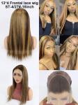 Kinky Straight Customized Human Hair Wigs Brown Breathable