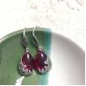 Buy cheap Vintage Sterling Silver Created Ruby with Marcasite Dangle Drop Earrings(E12033PINK) from wholesalers