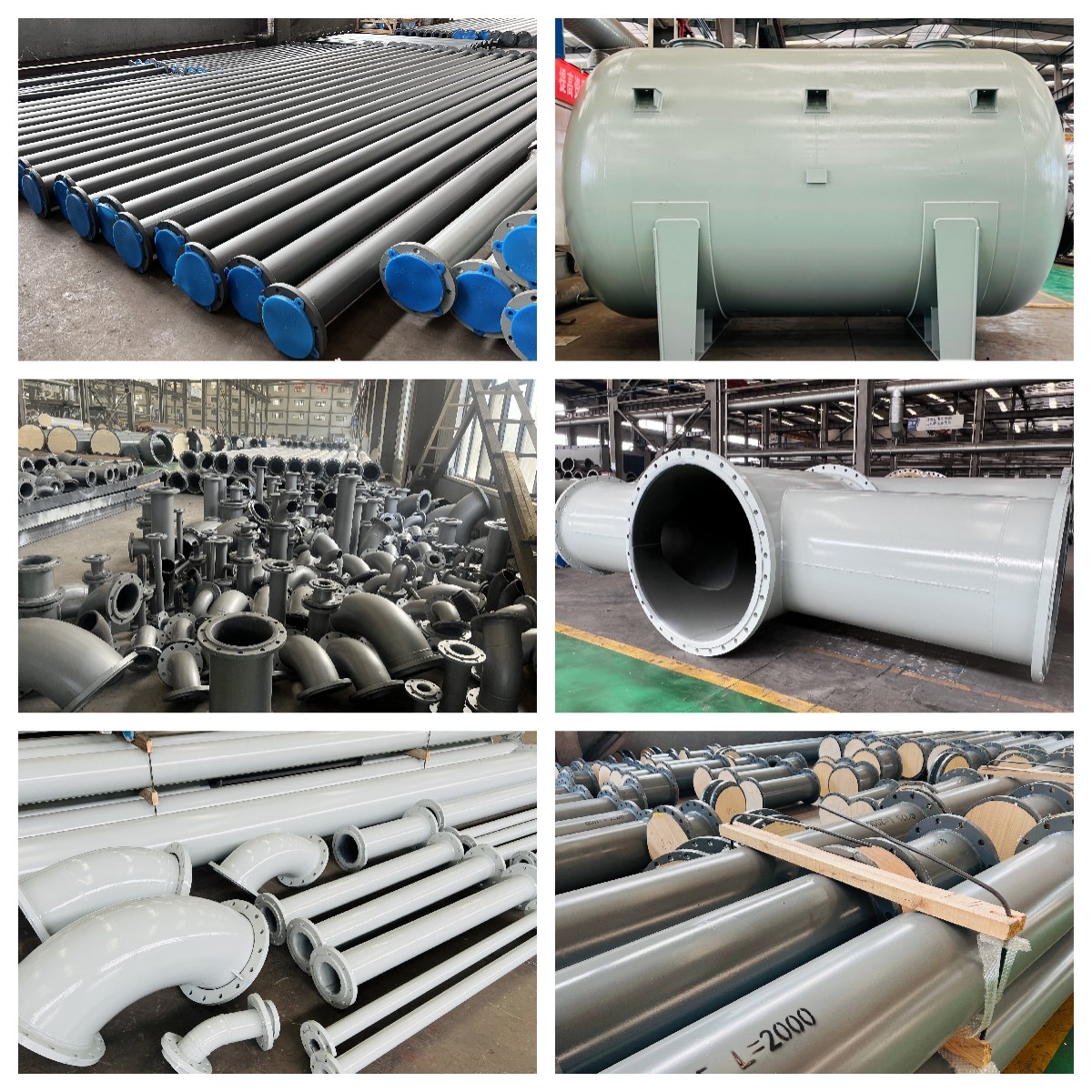 Lined With Rubber Integrated Molding Seamless Connection FF Surface Lined With Rubber Pipe