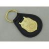 Buy cheap 3D NCIS Personalized Leather Key Chain With Gold Plating Emblem from wholesalers