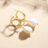 Buy cheap 925 Sterling Silver 18K Gold Plated Freshwater Pearl Hoop Earrings For Women Trendy Style from wholesalers