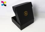 Black Folding Custom Printed Shipping Boxes / Clothing Packaging Boxes