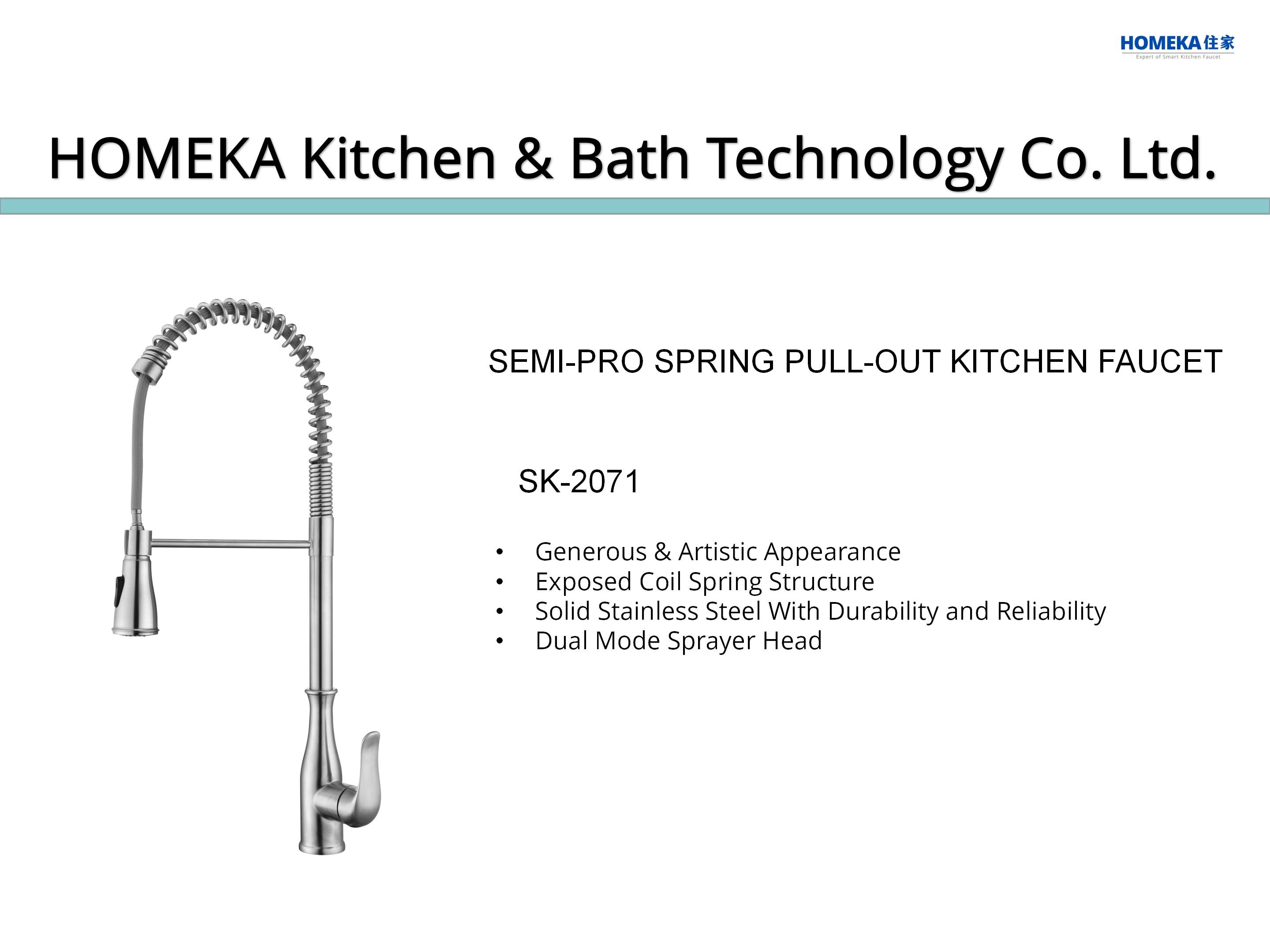 SUS304 Stainless Steel Single Lever Kitchen Faucet PEX hose